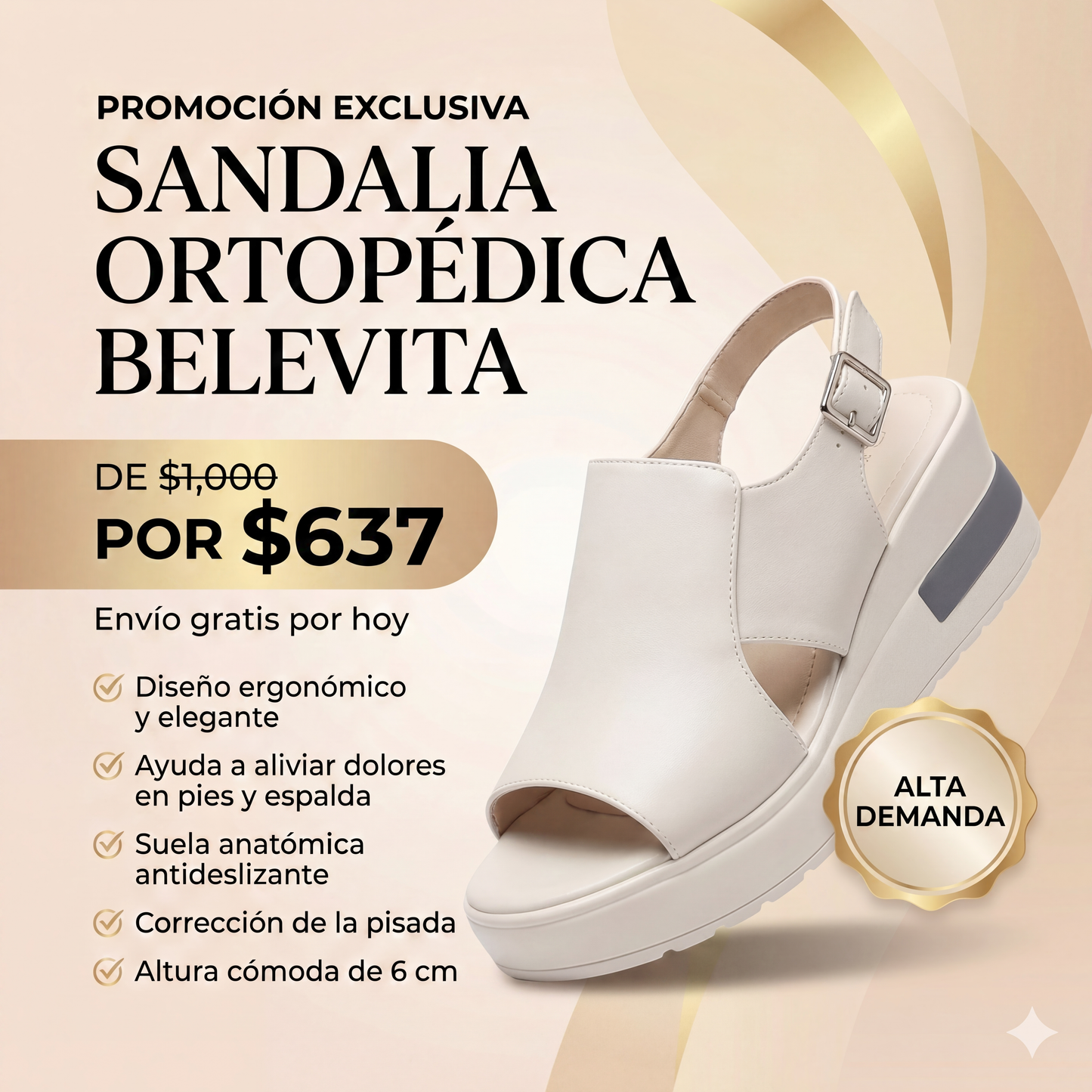 Sandalia Ortopédica Anatomica Belevita